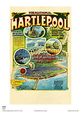 HARTLEPOOL HEALTHFUL   VINTAGE RAILWAY TRAVEL  ADVERT RETRO HOLIDAY POSTER 
