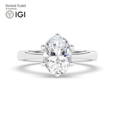 Oval Solitaire Labgrown Diamond Engagement Ring Platinum 1 Ct