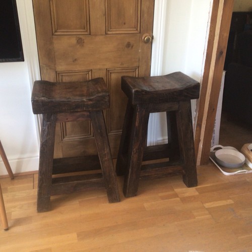 Pair oak mexican bar - of,