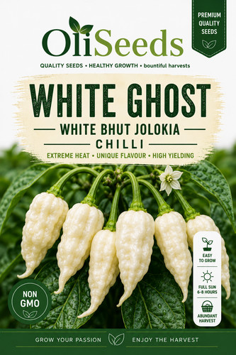 White ghost chilli seeds - ghost, bhut