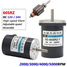 60mm Micro DC 12V/24V 36W High-speed Silent Motors 2000/3000/4000/5000RPM 60SRZ