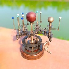Vintage Orrery Solar System Model Brass Wood Luxury Home Decor Gift Astronomy