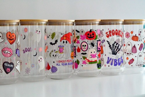 Halloween themed glass - halloween,