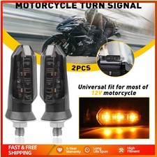 1 Pair 9 LED Motorcycle Motorbike Flush Mount Turn Signal Indicators Amber Light