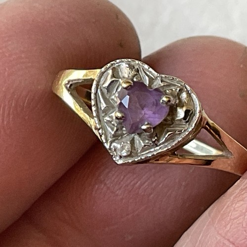9ct yellow gold amethyst - yellow,