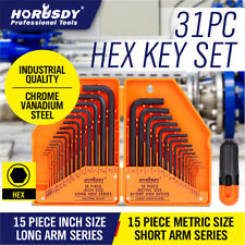 31 Piece Hex Keys Allen Wrench Hexagon Set Inch/Metric (0.7-10mm)&(0.028"-3/8")