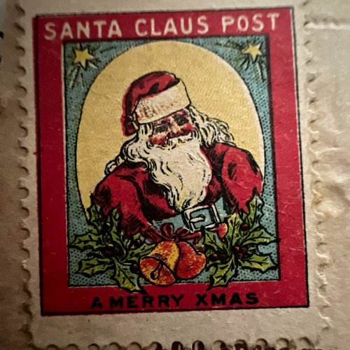 Rare 1909 santa stamp - santa, with