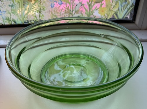 Green vintage hand blown art - green,