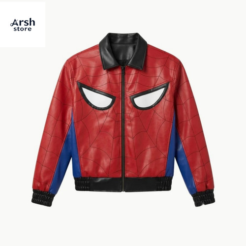 Spider man real leather bomber - real,