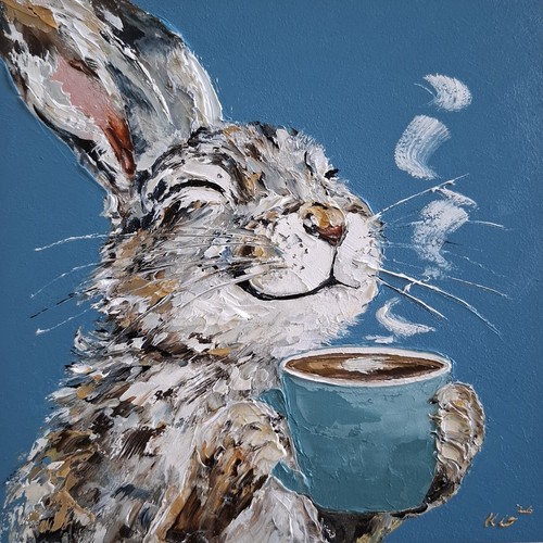 Oil painting hare - of,