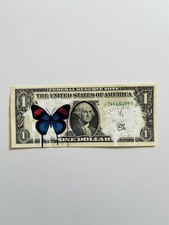 Butterfly genuine 1/1 dollar art signed Emo banksy Harring martin whatson gift F