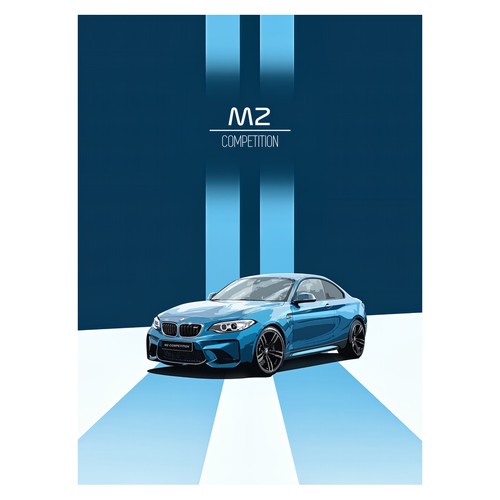 Blue sports car poster - |, bold