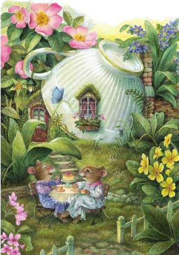 Cute birthday card - birthday, teacup