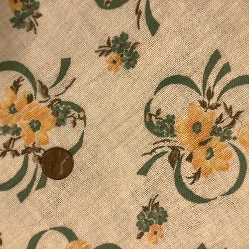 Vintage feedsack fabric yellow - fabric,