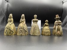 5 BRASS LADY BELLS 4 IN DIFFERENT DRESSES