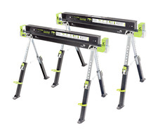 2x BauenKraft SH-2001 Metal Folding Steel Saw Horse Adjustable Leg Stand Trestle