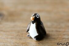 Hand Painted Ceramic Tiny Penguin Cute Figurine Animals Miniature Outdoor Orange