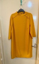 Papaya Collection Matalan Women/Ladies Mustard Dress/Top 3/4 Sleeves Size16 UK