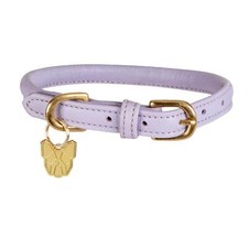 Shires Digby and Fox Rolled Leather Dog Collar - Lilac