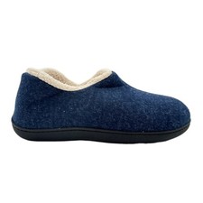 Women's Cozy Memory Foam Loafer Slippers Fleece Lining Size 6 Navy Blue