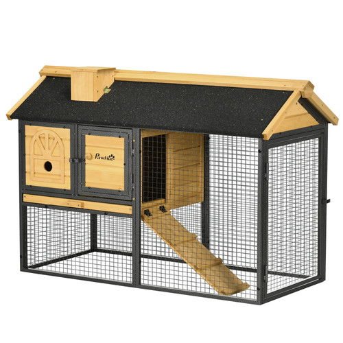 Pawhut rabbit hutch - pawhut, bunny