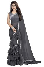 Women's Plain Georgette Ruffle
