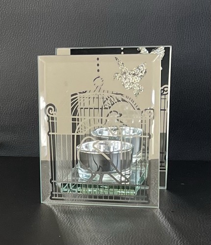 Birdcage mirrored glass candle - birdcage,