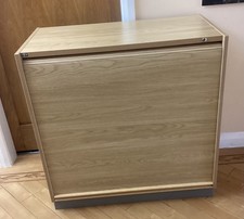  Tambour roll top cupboard Shelves Office School filing cabinet vgc ?