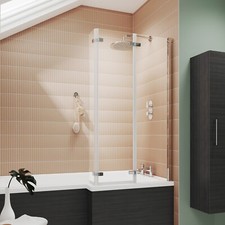 Bathroom L-Shaped Bath Screen