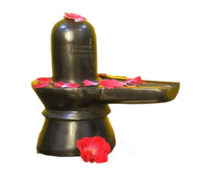 Black marble shiva - black, lingam