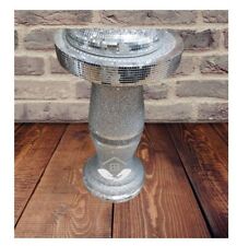 MIRRORED TABLE STUNNING SILVER MOSAIC VENETIAN FLOWER STAND BED SIDE LAMP ROMANY