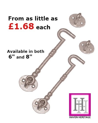 Cast galvanised cabin hook - cabin, hook-eye
