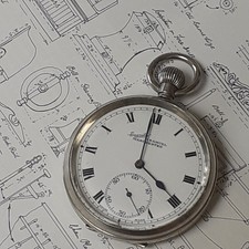 H. Samuel Manchester "Everite" Open Face Pocket Watch • Stem Wind — Working 