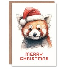 Christmas Card Cute Red Panda