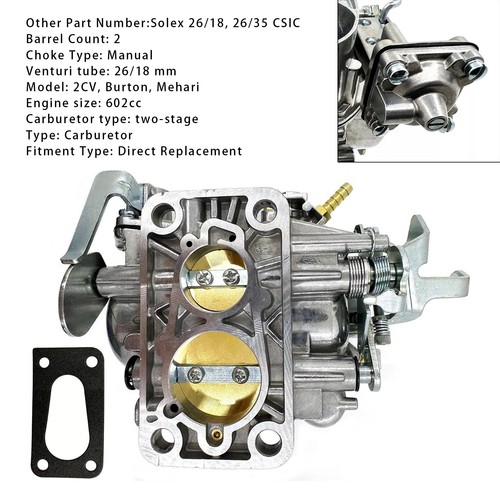 Carburetor for solex 35 - for, 26/35