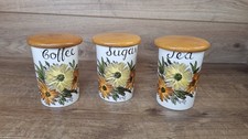Vintage Fieldings Crown Devon Tea Coffee Sugar Storage Jars