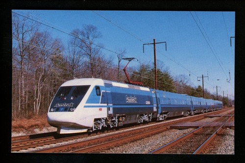 Train railroad postcard amtrak - railroad,
