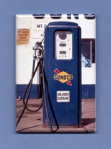 Vintage gasoline pump 2x3 - vintage,