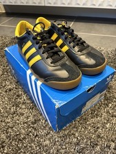 adidas Oslo City Series Trainers Black/Yellow Leather, UK Size 8.5