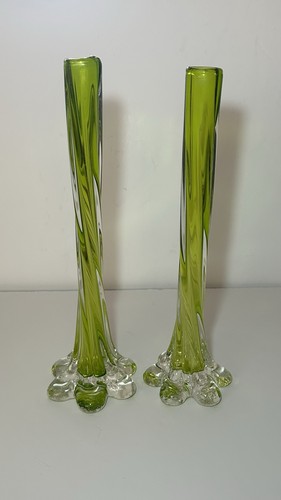 Art glass green single - art,