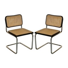 PAIR OF VINTAGE 1987 MADE IN ITALY STAMPED MARCEL BREUER CESCA KNOLL B32 CHAIRS