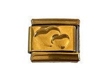 GOLD DOUBLE LOVE HEART ITALIAN