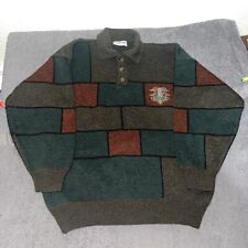 Ferraro SLC Yachting Club 1/4 Btn Knit Acrylic Jumper Mens Size Large Long Sleev