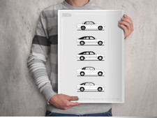 POSTER - VAUXHALL CAVALIER EVOLUTION B+W - (A4 A3 A2 Sizes)  (5 Models)