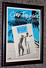 WHAM band Framed A4 club tropicana 1983 SINGLE Original promo ART poster