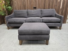 Sofa.com Iggy 4 Seater Sofa & Footstool In Charcoal Brushed Cotton RRP-£3070