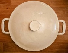 Large Cream Cast Iron Pot Dish