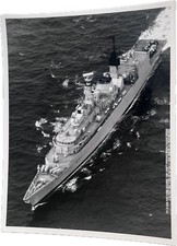 HMS Brave (F94) A3 Aerial View 28th June 1988 Black & White 