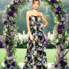 £95 LITTLE MISTRESS SZE 10 LILAC BLUE FLORAL MAXI DRESS WEDDING RACES PARTY XMAS