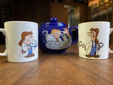 Vintage Lyons Tetley Tea Pot  And Two Mugs by Wade England